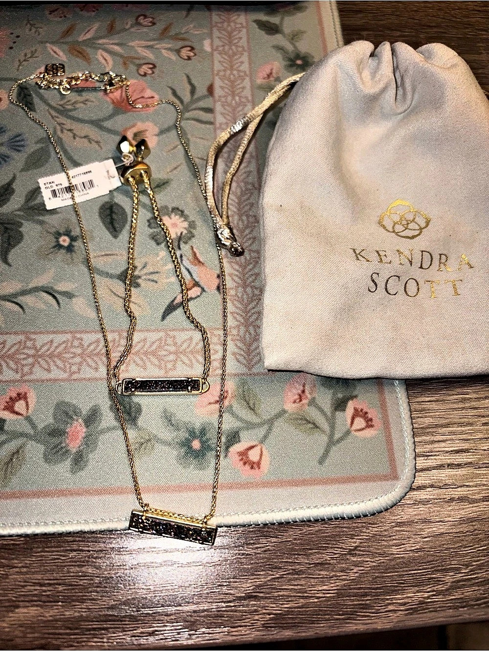 New Kendra Scott Elisa Gold Bar Multi Drusy Layered Necklace Set